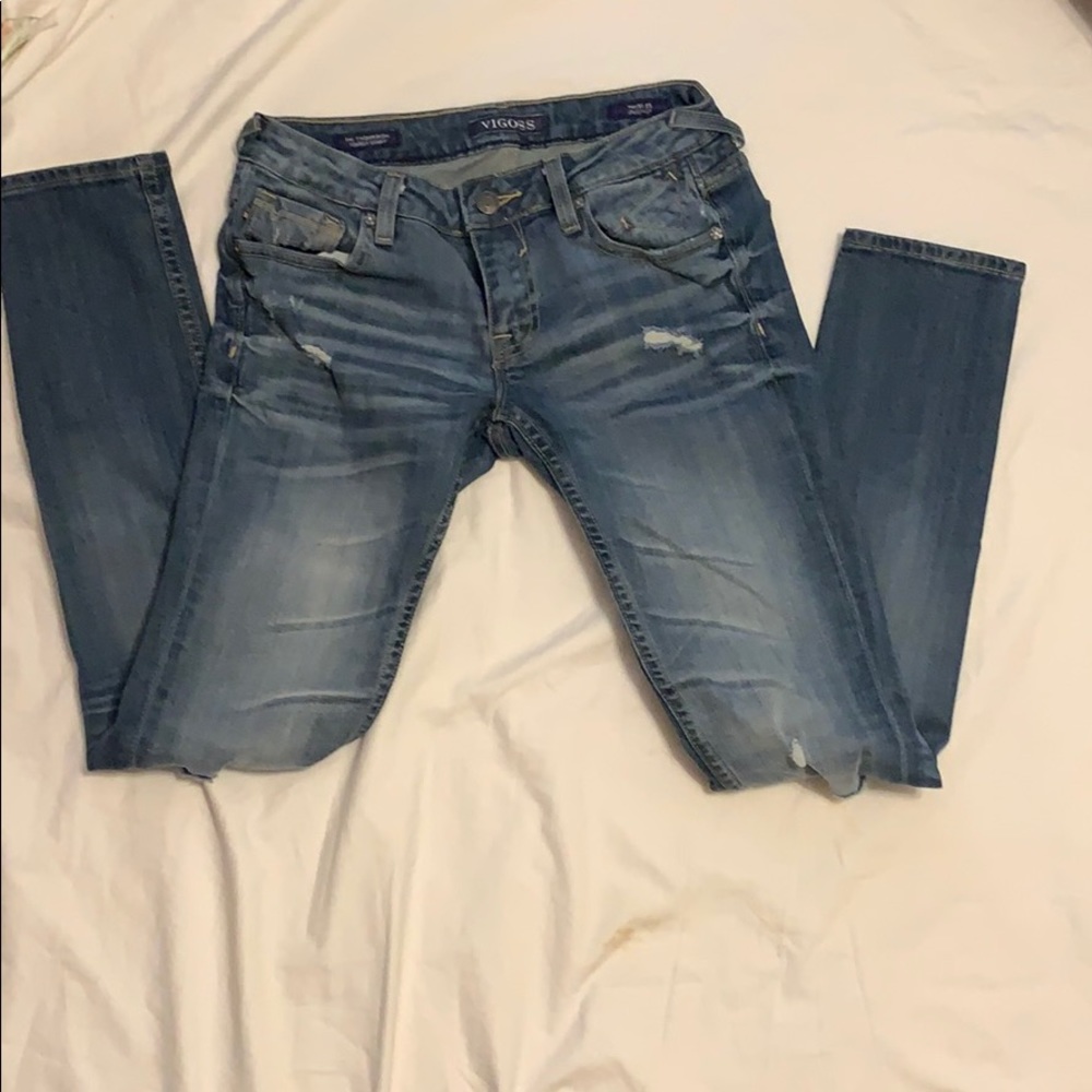 Vigoss distressed skinny jeans, medium wash